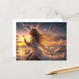 Mystik Woman Postkarte – Galaktisch schön