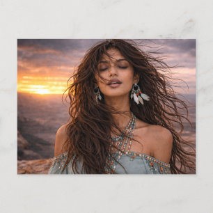 Mystik Woman Postkarte – Galaktisch schön