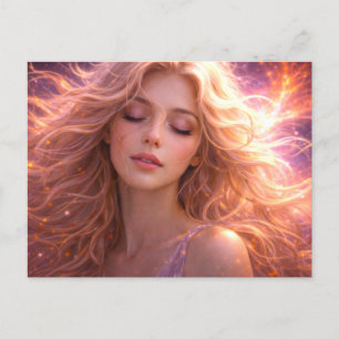 Mystik Woman Postkarte – Galaktisch schön