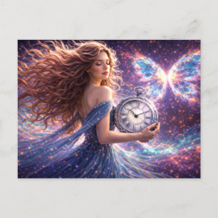 Mystik Woman Postkarte – Galaktisch schön