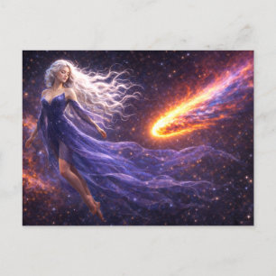Mystik Woman Postkarte – Galaktisch schön
