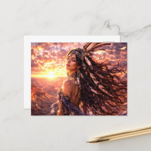 Mystik Woman Postkarte – Galaktisch schön