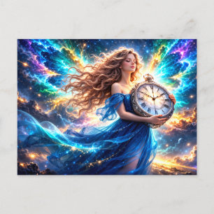 Mystik Woman Postkarte – Galaktisch schön