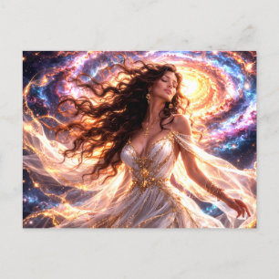 Mystik Woman Postkarte – Galaktisch schön
