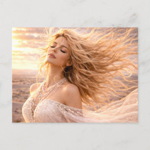 Mystik Woman Postkarte – Galaktisch schön