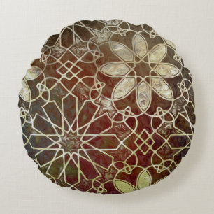 Mystiker deckt II mit Ziegeln Rundes Kissen