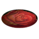 Mystique Dark Botanical Red Orange Rose Board Schneidebrett (Ecke)