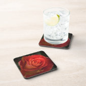 Mystique Dark Botanical Red Orange Rose Coaster Getränkeuntersetzer (Rechte Seite)