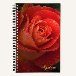 Mystique Dark Botanical Red Orange Rose Journal Notizblock