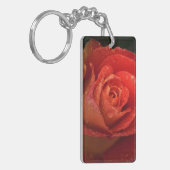 Mystique Dark Botanical Red Orange Rose Keyring Schlüsselanhänger (Vorderseite links)