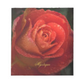 Mystique Dark Botanical Red Orange Rose Notepad Notizblock (Vorderseite)