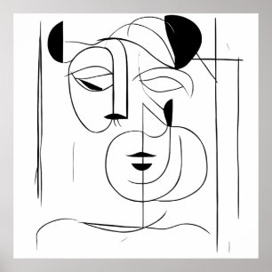 Mystique Enthüllt: Abstrakte Maske-Impressionen Poster