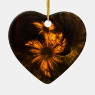 Mystique Garden Abstract Art Heart Ornament