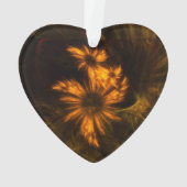 Mystique Garden Abstrakt Art Akryllisches Herz Ornament (Rückseite)