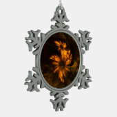 Mystique Garden Abstrakt Art Schneeflocken Zinn-Ornament (Links)