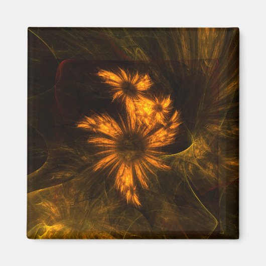 Mystique Garden Abstrakt Art Square Magnet (Vorne)