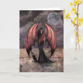 Mystique Gothic Fairy Fantasy und Cat Card Herbst Karte (Gelbe Blume)
