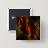 Mystique Jungle Abstrakt Art Button (Quadrat) (Vorne & Hinten)