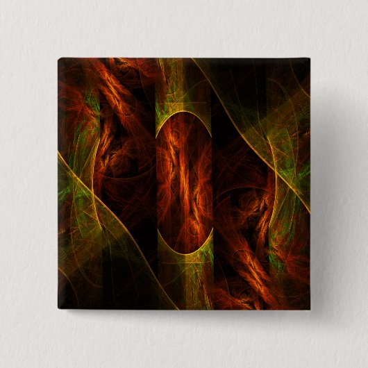 Mystique Jungle Abstrakt Art Button (Quadrat) (Vorderseite)