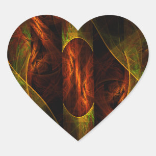 Mystique Jungle Abstrakt Art Heart Sticker