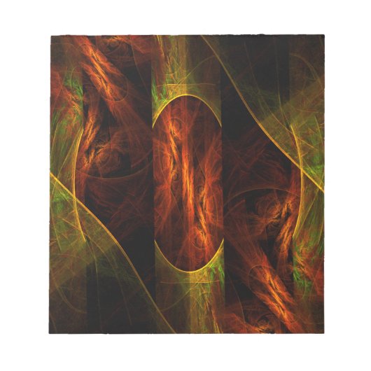 Mystique Jungle Abstrakt Art Notepad Notizblock (Vorderseite)