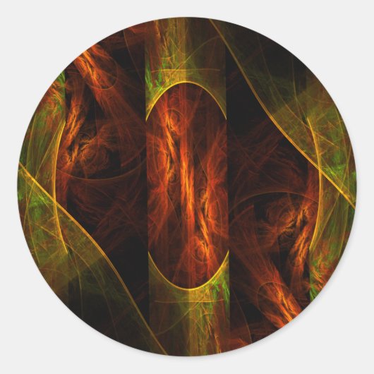 Mystique Jungle Abstrakt Art Round Sticker (Vorderseite)