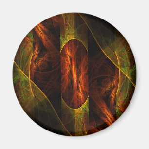 Mystique Jungle Abstrakt Art Rundmagnet Magnet