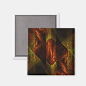 Mystique Jungle Abstrakt Art Square Magnet (Vorderseite/Rückseite)