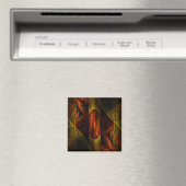 Mystique Jungle Abstrakt Art Square Magnet (In Situ (Geschirrspüler))