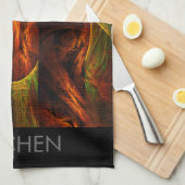 Mystique Jungle Abstrakte Kunst Küche Handtuch (Viertel Falte)