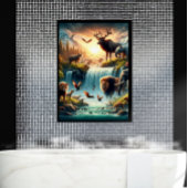 Mystique Land Wildlife Fantasy Poster