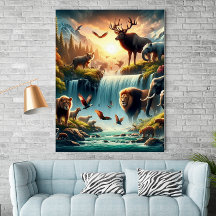 Mystique Land Wildlife Fantasy Poster