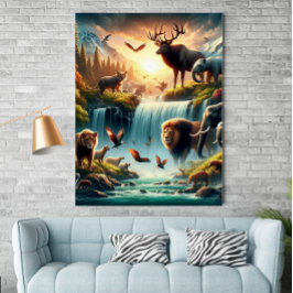 Mystique Land Wildlife Fantasy Poster
