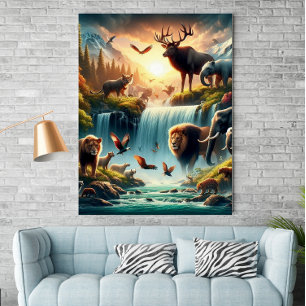 Mystique Land Wildlife Fantasy Poster