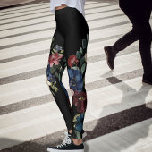 Mystique Red and Blue Florals Leggings