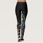 Mystique Red and Blue Florals Leggings (Rückseite)