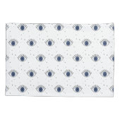 Mystisch blaues Auge und Sterne, böse Augenschutz Kissenbezug (Rückseite)