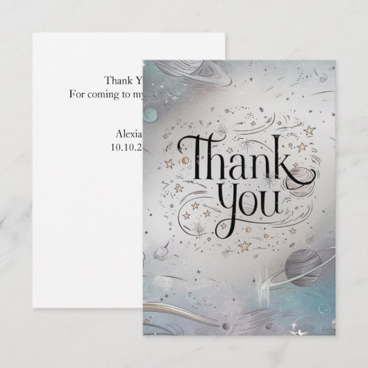 Mystisch fröhlich Meteor Celestial Dankeskarte (Vorne/Hinten)