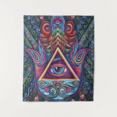 Mystisch gefärbtes Allesehen Wandteppich (Vorderseite)