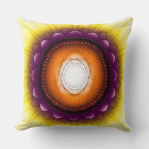 Mystisch glänzende orangefarbene Ornamente Kissen