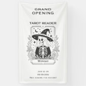 Mystisch-gotische Schwarz-Weiß-Tarot-Design Banner (Vertikal)