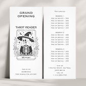 Mystisch-gotische Schwarz-Weiß-Tarot-Design Werbekarte