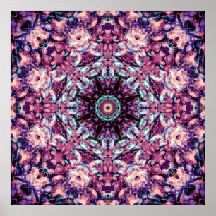 Mystisch Lila Biolumineszenz Kaleidoskop Kunst Poster