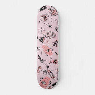 Mystisch-ösoterisch-rosa-böse Augen Hand Polierste Skateboard
