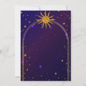 Mystisch Pink Blue Celestial Stars Wedding Einladung (Rückseite)