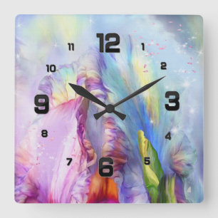 Mystisch rosa Abstrakt Quadratische Wanduhr