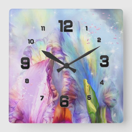 Mystisch rosa Abstrakt Quadratische Wanduhr (Vorderseite)