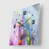 Mystisch rosa Abstrakt Quadratische Wanduhr (Winkel)