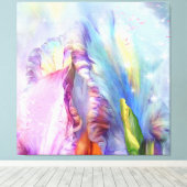 Mystisch-rosa-blaues Abstraktes Kissen Leinwanddruck (Insitu (Holzboden))