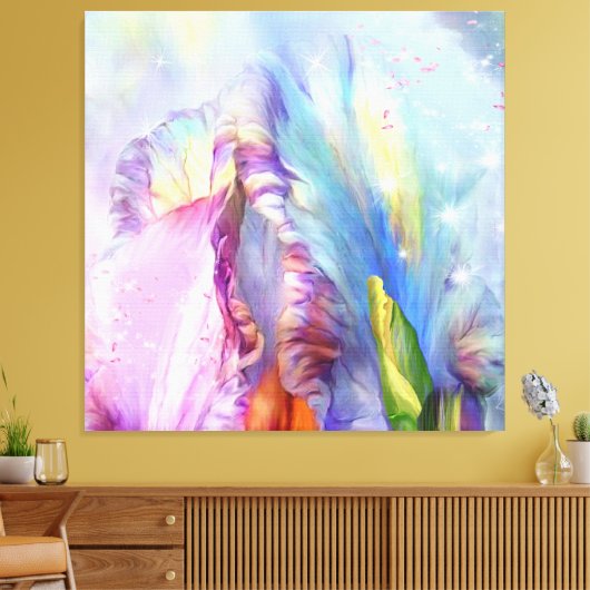 Mystisch-rosa-blaues Abstraktes Kissen Leinwanddruck (Insitu (Wohnzimmer))